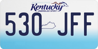 KY license plate 530JFF