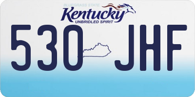 KY license plate 530JHF