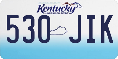 KY license plate 530JIK