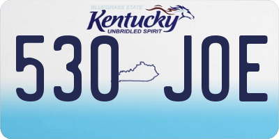 KY license plate 530JOE