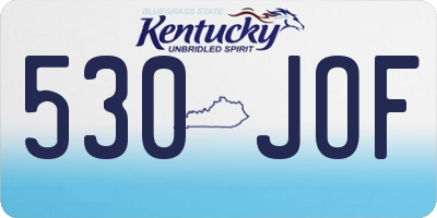 KY license plate 530JOF