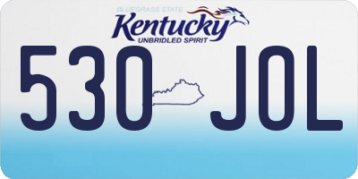 KY license plate 530JOL