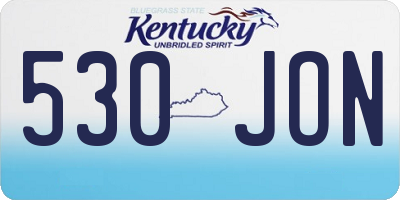 KY license plate 530JON