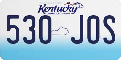 KY license plate 530JOS