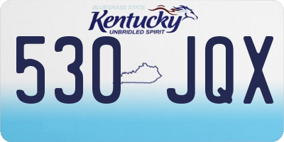 KY license plate 530JQX