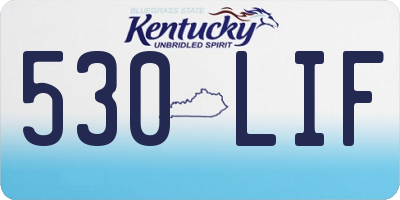KY license plate 530LIF