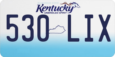KY license plate 530LIX