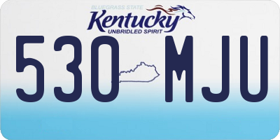 KY license plate 530MJU