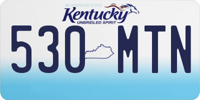 KY license plate 530MTN