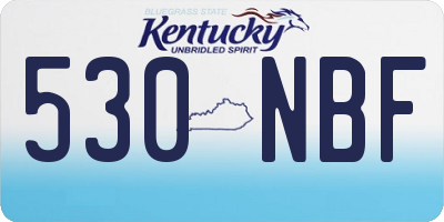 KY license plate 530NBF