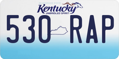 KY license plate 530RAP