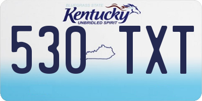 KY license plate 530TXT