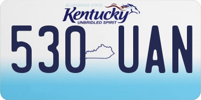 KY license plate 530UAN