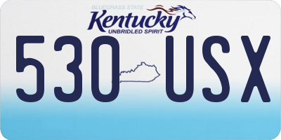 KY license plate 530USX