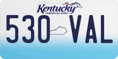 KY license plate 530VAL