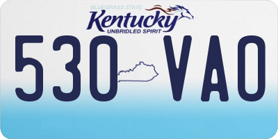 KY license plate 530VAO