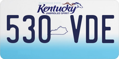 KY license plate 530VDE