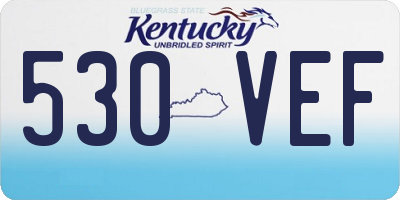 KY license plate 530VEF