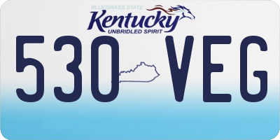 KY license plate 530VEG