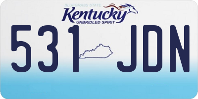 KY license plate 531JDN