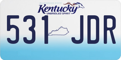 KY license plate 531JDR