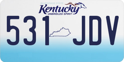KY license plate 531JDV