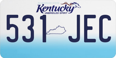 KY license plate 531JEC