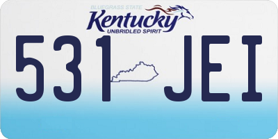 KY license plate 531JEI