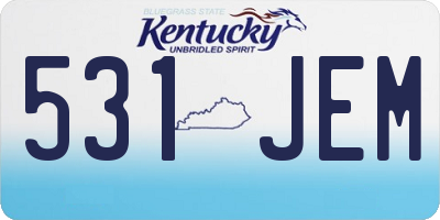 KY license plate 531JEM