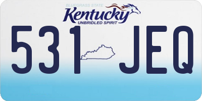 KY license plate 531JEQ