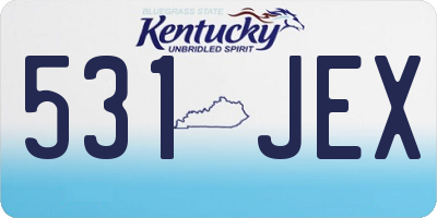 KY license plate 531JEX