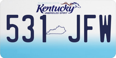 KY license plate 531JFW