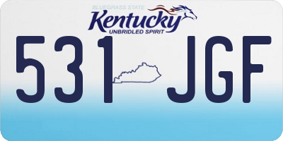 KY license plate 531JGF