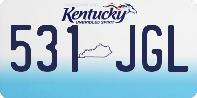 KY license plate 531JGL