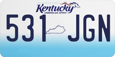 KY license plate 531JGN