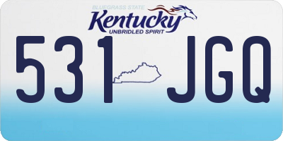 KY license plate 531JGQ