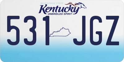 KY license plate 531JGZ
