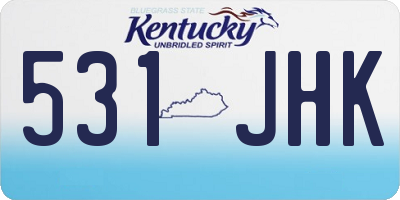 KY license plate 531JHK