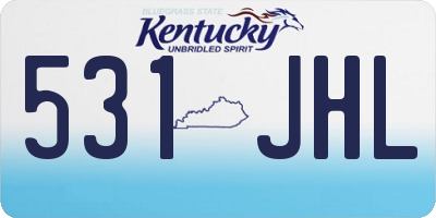 KY license plate 531JHL