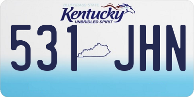 KY license plate 531JHN