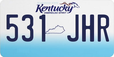KY license plate 531JHR