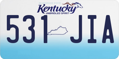 KY license plate 531JIA