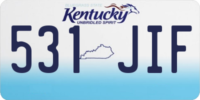 KY license plate 531JIF