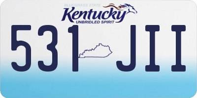 KY license plate 531JII