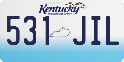 KY license plate 531JIL