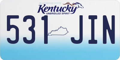KY license plate 531JIN