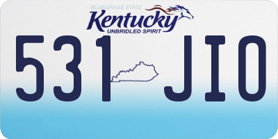 KY license plate 531JIO
