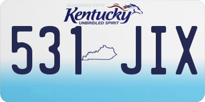 KY license plate 531JIX