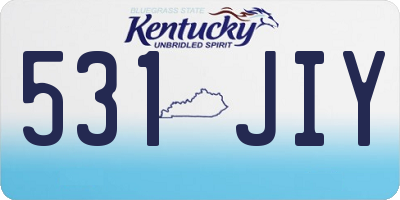 KY license plate 531JIY