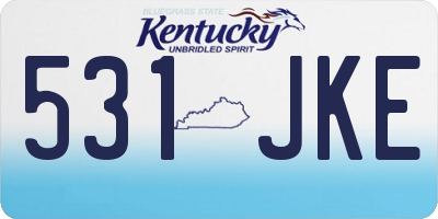 KY license plate 531JKE